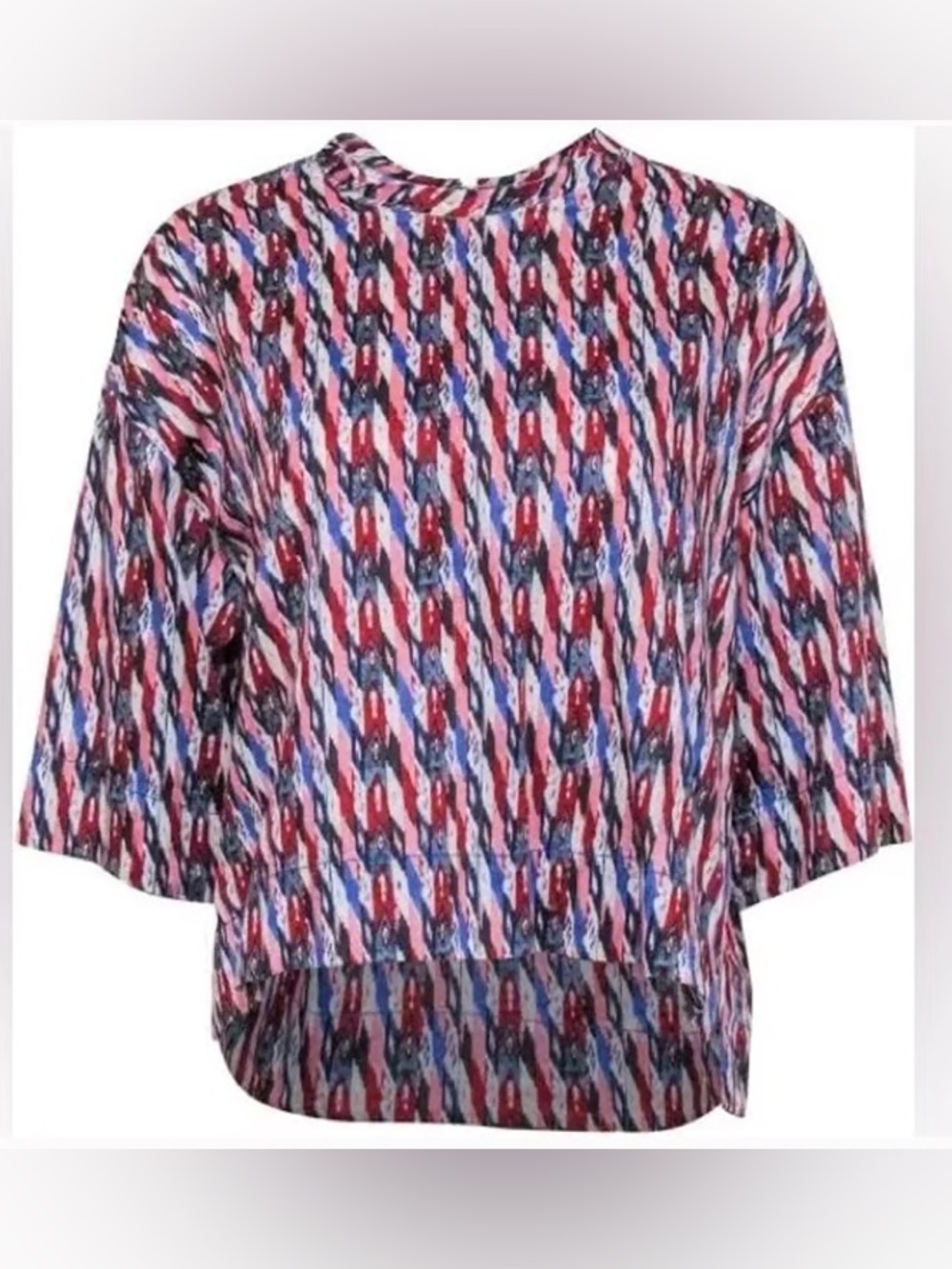 Isabel Marant Itoile Multicolor Abstract Boxy Tunic — Red, Blue & White size 40